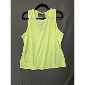Ideology Women's Gym Yellow Barbell Burnout Sleevelss Semi fitted‎ Tank XL New